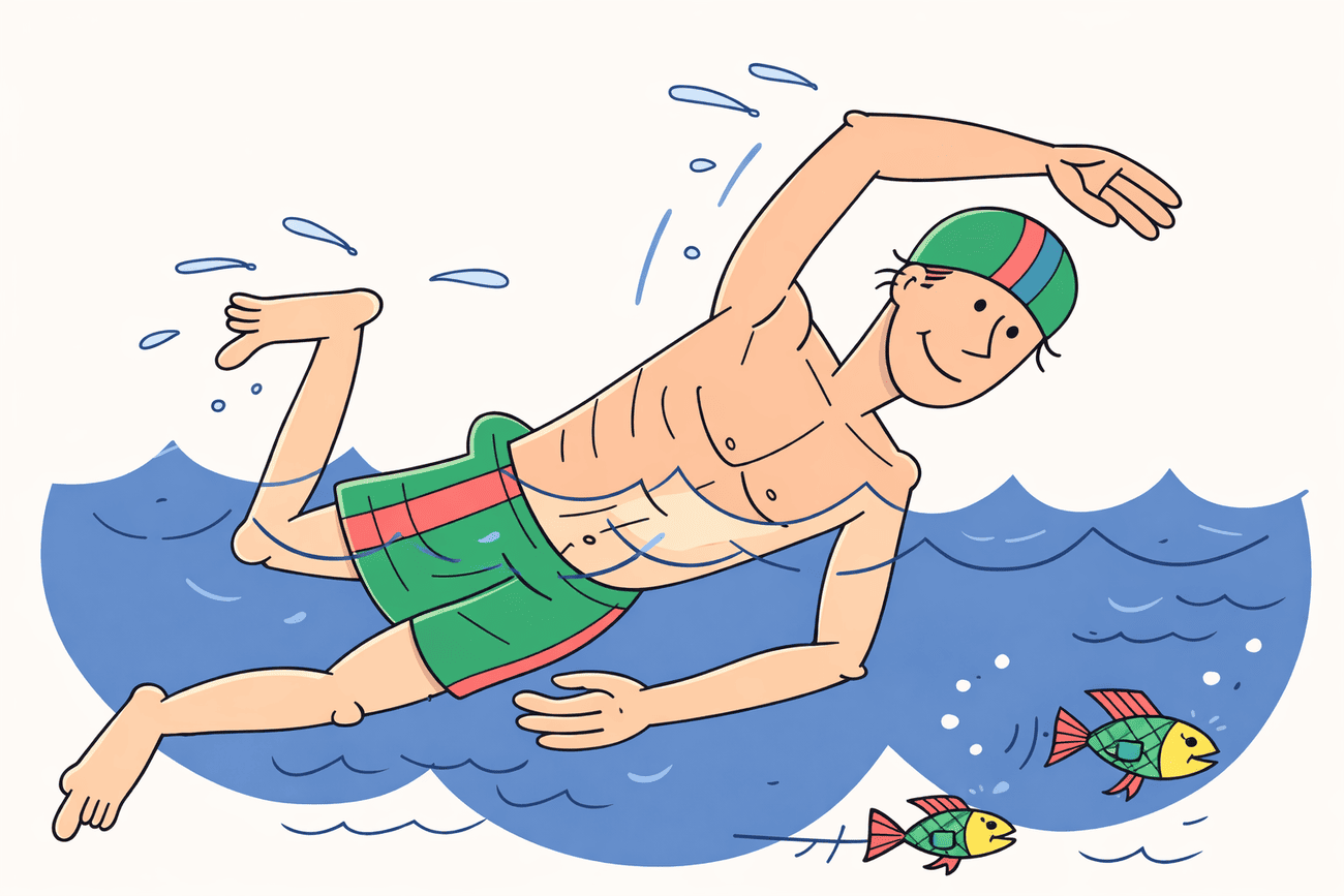 Иллюстрация глагола swim